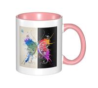 WSHFFILO Tasse en céramique imprimée avec motif papillon coloré