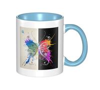 WSHFFILO Tasse en céramique imprimée avec motif papillon coloré