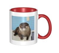 WSHFFILO Tasse en céramique imprimée loutre mignonne
