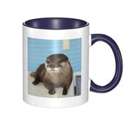 WSHFFILO Tasse en céramique imprimée loutre mignonne