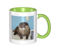 WSHFFILO Tasse en céramique imprimée loutre mignonne