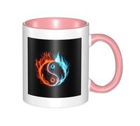 WSHFFILO Tasse en céramique imprimée Tai Chi Eau et Feu