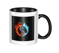 WSHFFILO Tasse en céramique imprimée Tai Chi Eau et Feu