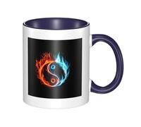 WSHFFILO Tasse en céramique imprimée Tai Chi Eau et Feu