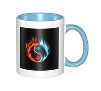 WSHFFILO Tasse en céramique imprimée Tai Chi Eau et Feu