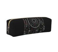 WSHFFILO Trousse à crayons en cuir avec motif attrape-rêves foncé, doré, Taille unique, Pochette à monnaie