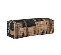 WSHFFILO Trousse à crayons en cuir imprimé pour guitare, basse, instruments de musique, Argenté., Taille unique, Pochette à monnaie