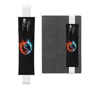 WSHFFILO Trousse à crayons en cuir imprimé Tai Chi Water and Fire, blanc, Taille unique, Pochette à monnaie