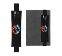 WSHFFILO Trousse à crayons en cuir imprimé Tai Chi Water and Fire, Noir , Taille unique, Pochette à monnaie