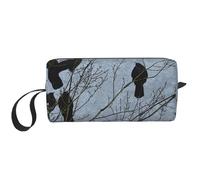 WSHFFILO Trousse à crayons et maquillage Motif corbeau Noir