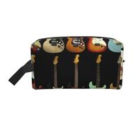 WSHFFILO Trousse de toilette de voyage avec motif guitare artistique, blanc, Taille unique