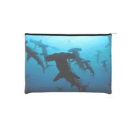 WSHFFILO Trousse de toilette de voyage réutilisable en papier imprimé requins marteaux