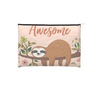 WSHFFILO Trousse de toilette réutilisable en papier imprimé « You are Awesome Sloth »