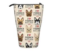 WSHFFILO Trousse télescopique extensible avec inscription « I Love French Bulldog »