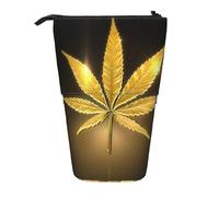 WSHFFILO Trousse télescopique extensible avec motif cannabis doré