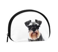 WSHFFILO Well-Behaved Schnauzer Sac de rangement pour pièces de monnaie Motif coquillage, Noir , Taille unique