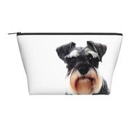 WSHFFILO Well-Behaved Schnauzer Sac de rangement quotidien Sac de maquillage Trousse de toilette de voyage Sac cosmétique, Noir , Taille unique