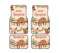 WSHFFILO You Are Awesome Lot de 4 tapis de sol antidérapants pour voiture Motif paresseux