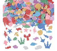 WSICSE Lot de 460 autocollants en mousse à paillettes - 8 couleurs - Pour loisirs créatifs, fêtes sur le thème de l'océan, cadeaux de fête - Fournitures de bricolage