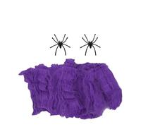 WSIEHFLT Décoration d'halloween en Toile d'araignée Artificielle Soie Extensible, Accessoire de scène Maison hantée Effrayant, décoration fête effrayante à Faire soi-même, lot 10(Purple)
