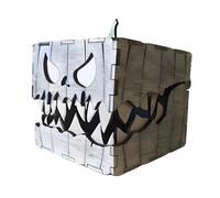 WSIEHFLT Lanterne Citrouille d'halloween, boîte de Rangement en Bois, Figurine créative et étrange, Couvercle, Lampe Table for décoration(Light Grey)