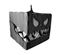 WSIEHFLT Lanterne Citrouille d'halloween, boîte de Rangement en Bois, Figurine créative et étrange, Couvercle, Lampe Table for décoration(Black)