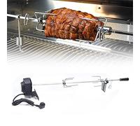 WSIKGHU Rotisserie Moteur en Acier Inoxydable - Piquet Rotatif - Broche à Viande - pour Barbecue - avec Embout pour Barbecue - Pipe à gaz - pour Jardin - 80 cm - Brochette rotative