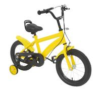 WSIKGHU Upgrade Vélo enfant 14 pouces pour garçons et filles de 3 à 7 ans, avec roues stabilisatrices, vélo réglable en hauteur et très stable avec garde-boue, bâton UE (jaune)
