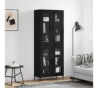 WSJHUHK Accueil-Armoires et rangement, buffets et buffets, buffet haut, noir, 69,5 x 34 x 180 cm, bois d'ingénierie