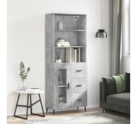 WSJHUHK Accueil-Armoires et rangement, buffets et buffets, meuble haut béton gris 69,5 x 34 x 180 cm