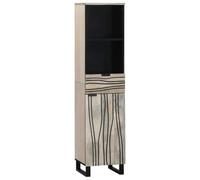 WSJHUHK Armoire de salle de bain marron, noir, 38 x 33 x 160 cm en bois de manguier massif, armoires et rangement, meuble-lavabo, meubles de salle de bain
