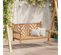 WSJHUHK Banc balançoire Autre marron 114 x 60 x 64 cm Bois de teck massif Meubles d'extérieur Bancs d'extérieur