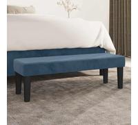 WSJHUHK Banc en velours bleu foncé 100 x 30 x 30 cm