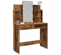 WSJHUHK Coiffeuse avec lumières LED en bois ancien 96 x 40 x 142 cm