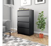 WSJHUHK Maison-Armoires et rangement, buffets et buffets, buffet noir, 60 x 35 x 98,5 cm, bois d'ingénierie