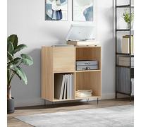 WSJHUHK Meubles, armoires et rangement, armoires de rangement et supports de médias, armoire à disques en chêne sonoma, 84,5 x 38 x 89 cm, bois d'ingénierie