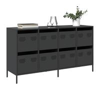 WSJHUHK Meubles, armoires et rangement, buffets et buffets, buffet noir, 135 x 39 x 73,5 cm, acier laminé à froid