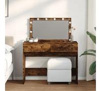 WSJHUHK Meubles, armoires et rangement, meuble-lavabo, coiffeuse de chambre à coucher, coiffeuse avec LED chêne fumé 100 x 40 x 120 cm