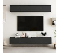 WSJHUHK Meubles, centres de divertissement et supports TV, meubles TV 4 pièces noir 100 x 30 x 30 cm en bois d'ingénierie