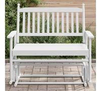 WSJHUHK Meubles, chaises, chaises à bascule, banc planeur blanc 118 x 70 x 104,5 cm en bois massif de peuplier