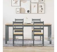 WSJHUHK Meubles, ensembles de meubles, ensembles de meubles de cuisine et de salle à manger, ensemble de salle à manger 5 pièces Panama gris bois massif pin