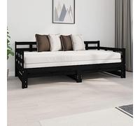 WSJHUHK Meubles, lits et accessoires, lits et cadres de lit, lit gigogne sans matelas, noir, 2 x (90 x 190) cm