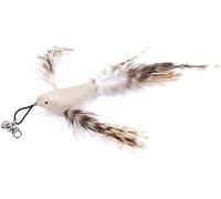 WsjiaboFux Jouets interactifs en plumes pour chat avec recharges de plumes, baguette pour chat d'intérieur (oiseau en toile de jute)