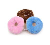 WsjiaboFux Lot de 3 jouets couineurs colorés en forme de beignet pour chiot, chat, chaton - Couleur aléatoire - Robuste et pratique - Design simple et sophistiqué