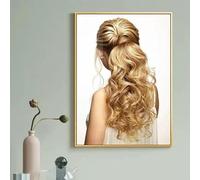 WSJIJY Impression sur Toile Affiche De Salon De Coiffure, Modèle De Coiffure, Peinture sur Toile, Impressions De Mode, Art Mural, Photos, Décoration De Salon De Coiffure, 30 X 45 Cm, sans Cadre