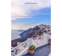 WSJIJY Impression sur Toile Affiche De Voyage sur Toile Représentant Une Ville Grecque, L'Île De Santorin, Une Maison Bleue Côtière, Un Paysage Marin Égéen, Décoration D'Intérieur, 70 X 100 Cm, S