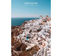 WSJIJY Impression sur Toile Affiche De Voyage sur Toile Représentant Une Ville, La Grèce, L'Île De Santorin, La Côte, La Maison Bleue, Le Paysage Marin Égéen, Décoration D'Intérieur, 60 X 90 Cm,
