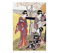 WSJIJY Impression sur Toile Affiche Japonaise en Kimono Vintage avec Geishas Impression sur Toile Décoration Murale pour Cuisine Maison Chambre 15 X 20 Cm sans Cadre