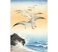 WSJIJY Impression sur Toile Affiche Murale Japonaise Ukiyo Vintage Poisson Rouge Lotus Hibou Grue Peinture sur Toile pour Chambre d'amis Maison Bar Café Décoration 15 X 20 C