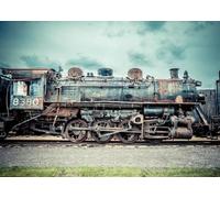 WSJIJY Impression sur Toile Affiche Rétro Nordique Locomotive À Vapeur Noir Et Blanc Toile Chambre d'enfant Mobilier De Maison Train Rouge Voie Ferrée 21X30Cm sans Cadre
